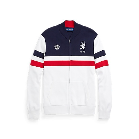 Polo by Ralph Lauren Navy and White Cotton-Blend Full-Zip Sweater - Picture 2 of 9